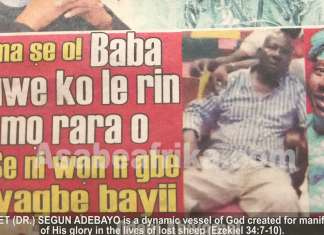 What God showed me about Baba Suwe’s illness = Prophet Adebayo